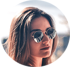 Blond girl with sunglasses