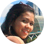 Smiling asian girl with black hair